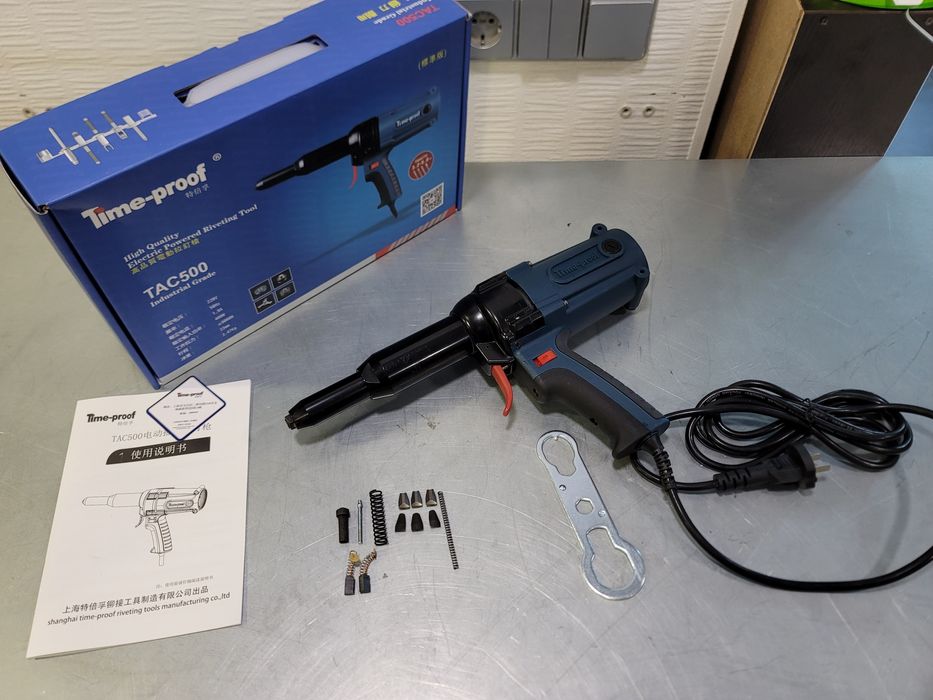 Электрозаклепочник заклепочник Time-proof TAC-500 +2 Пары губок + Ремк
