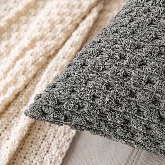 MIULEE poszewki dekoracyjne szare 45x45 cm szare - 2 szt.