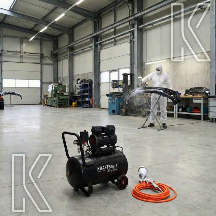 Kompresor Sprężarka Bezolejowy 50l Cichy ZESTAW Pneumatyczny 230V