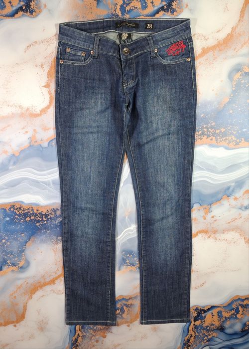 Джинсы Ed hardy By Christian Audigier женские Размер S-M штаны брюки y2k