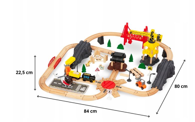 Drewniana Kolejka Pociąg na baterie Tory