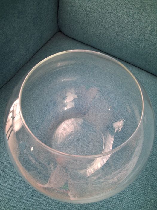Aquário redondo de vidro