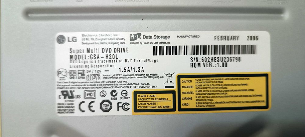 Nagrywarka LG DVD drive GSA-H20L