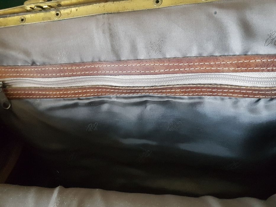 Torba lekarska, podróżna skóra,  real vintage antyk