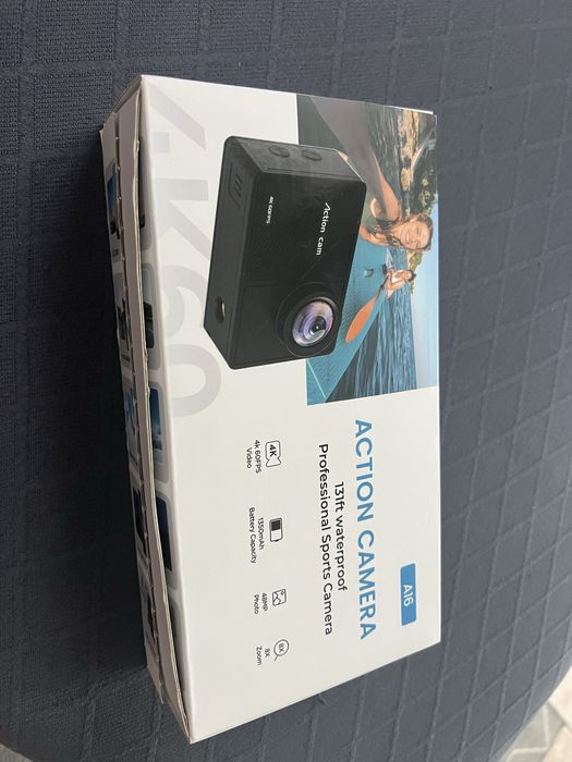 Action Cam A16 4K 60FPS – Nova na Caixa – 48MP – WiFi – À Prova de Água