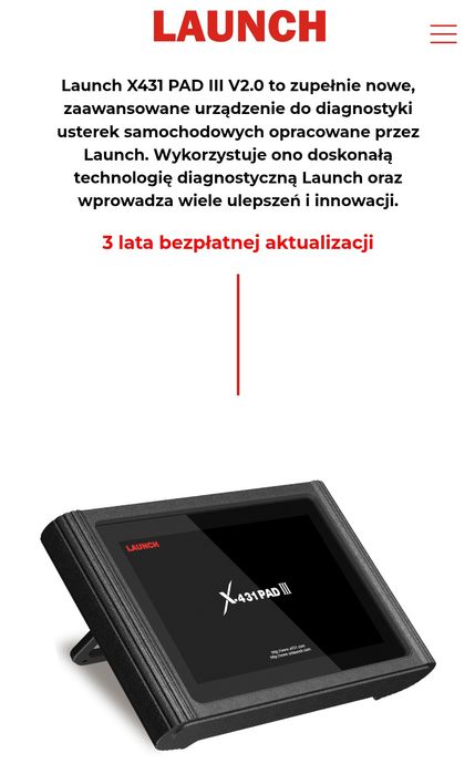 Profesjonalny Skaner tester Launch X431 PAD III + Prezent 
(wersja 2.0