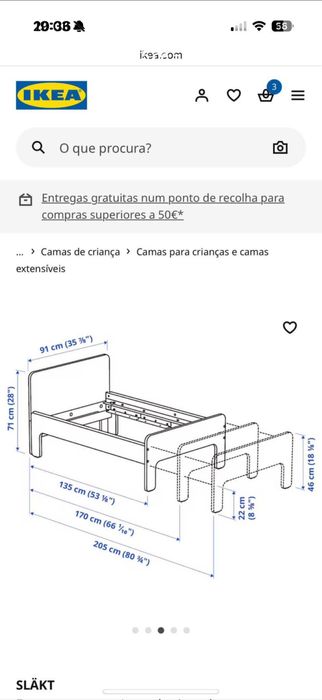 Cama extensivel + colchão + estrado