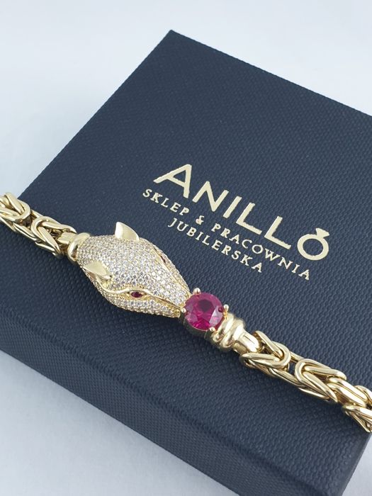 Luksusowa damska bransoletka królewska pantera Au.585