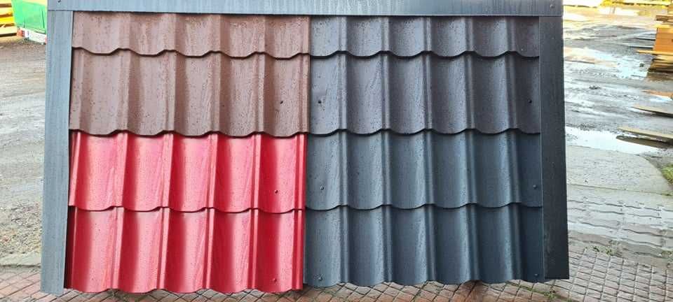 Blachodachówka w modułach grafit, brąz, wiśnia, czarna - od RĘKI