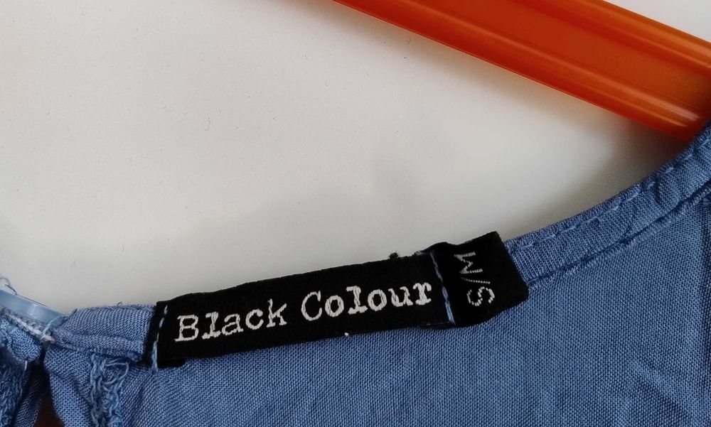 Sukienka letnia Black Colour S/M 100% wiskoza | Boho asymetryczna Tie-Dye błękitna