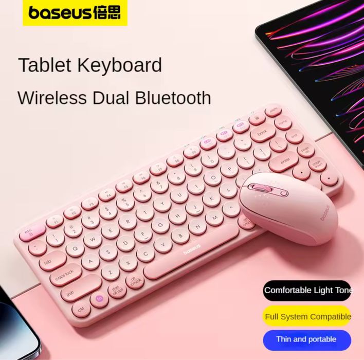 Клавіатура і миша BASEUS K01A PINK (ENG) набір