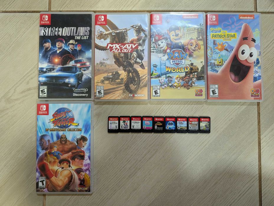 Мини коллекция игр Nintendo Switch Super Smash Bros| PAW Patrol| Sonic Frontiers| Farming Simulator 23| Star Wars| Fifa 23| Barbie| STREETOUTLAWS