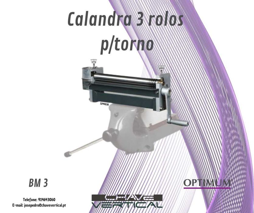Calandra 3 rolos p/torno BM 3 OPTIMUM    JR19