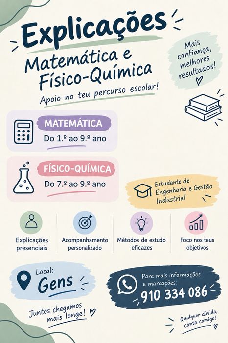 Explicações de matemática e fisico quimica