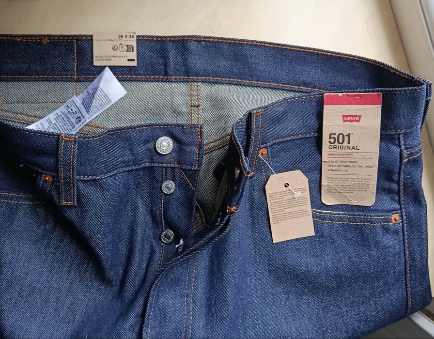 Нові джинси Levi's 501 Original W36 L36 (52 UA) сирий денім