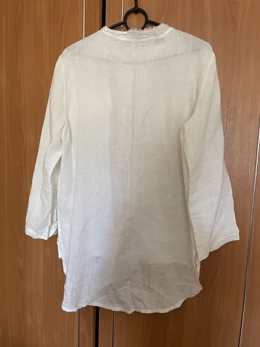 Женская белая рубашка из Льна