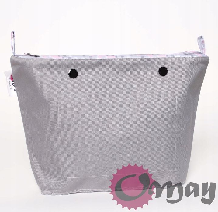 organizer OBAG STANDARD krata szary róż wkład 2 kieszenie OMAY