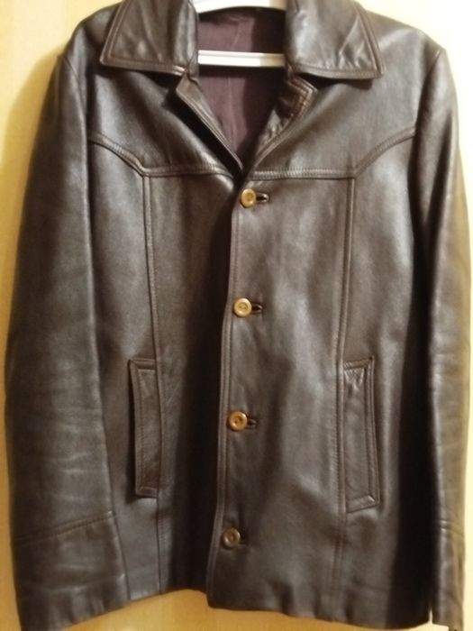 Кожана чоловіча куртка фабрика Велур