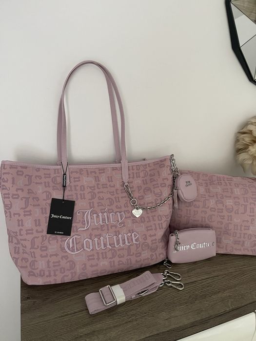Torebka shopperka Juicy Couture A4 2 torebki dwustronna