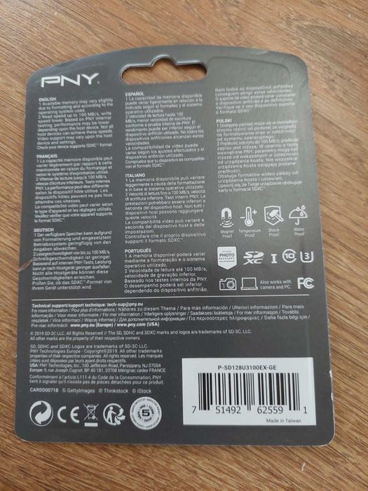 PNY 128gb SDXC Flash Card Elite-X 4K 100MB/s