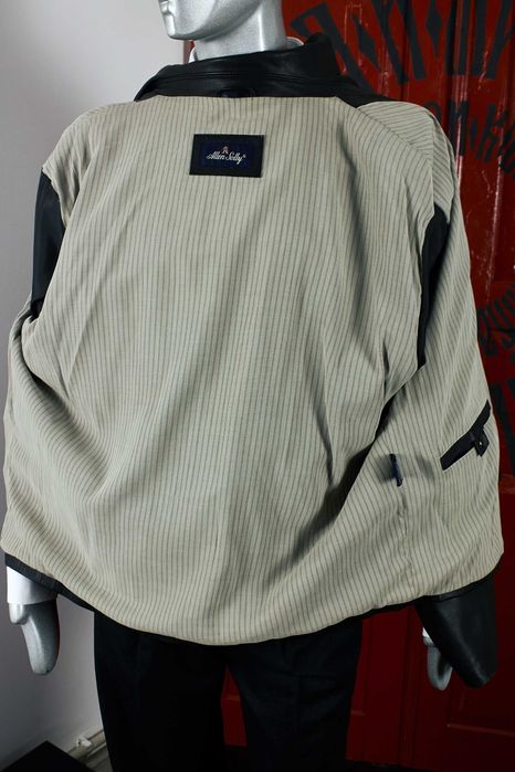 Шкіряна чорна класична чоловіча куртка, кожаная мужская куртка XL