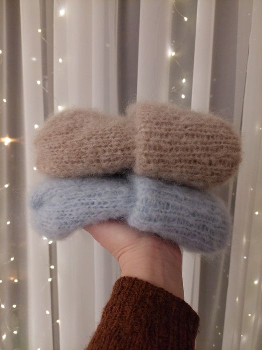 Puchata czapka alpaka merino wata cukrowa jasny beż beżowa