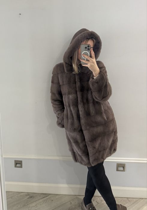 Норкова шуба мокко шоколад