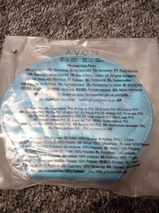 Portmonetka portfel saszetka niebieska muszelka Avon