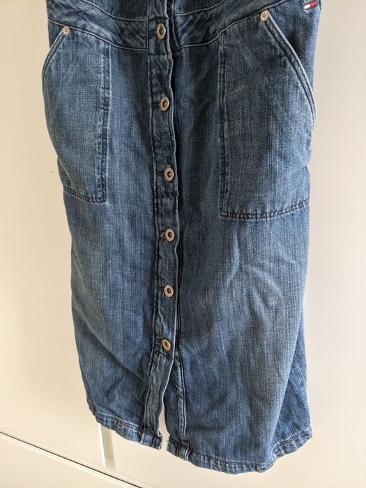 Tommy Hilfiger Denim spodnica na szelkach ,ogrodniczka, jeans rozm 38