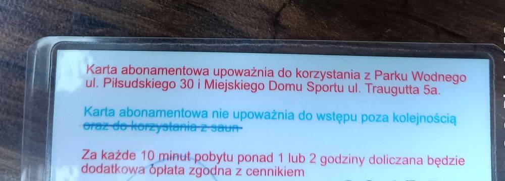 Karnet na basen TOSiR