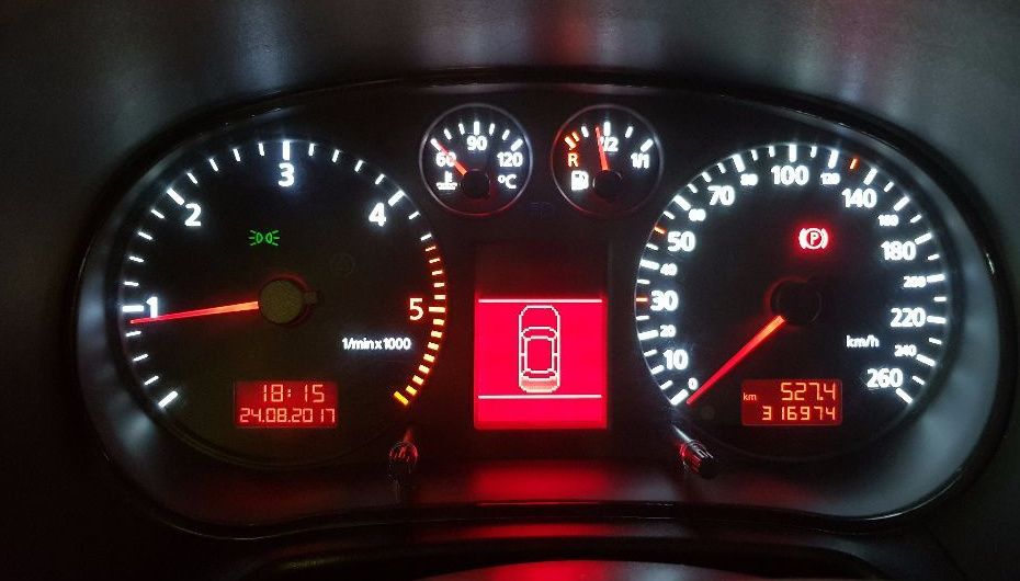 Quadrante, conta km, painel instrumentos Audi A3 8L