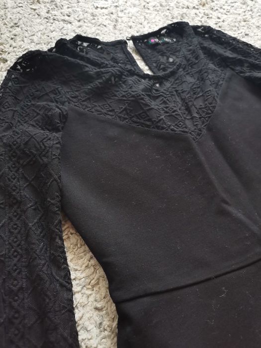 Sukienka Even&Odd S/36 mała czarna trapezowa koronka