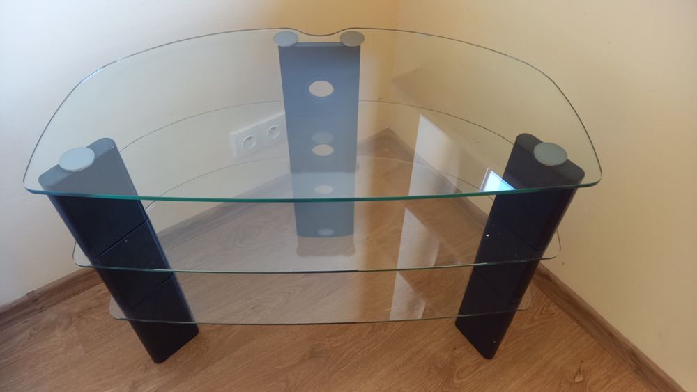 Szklany stolik RTV stolik pod telewizor 83 cm