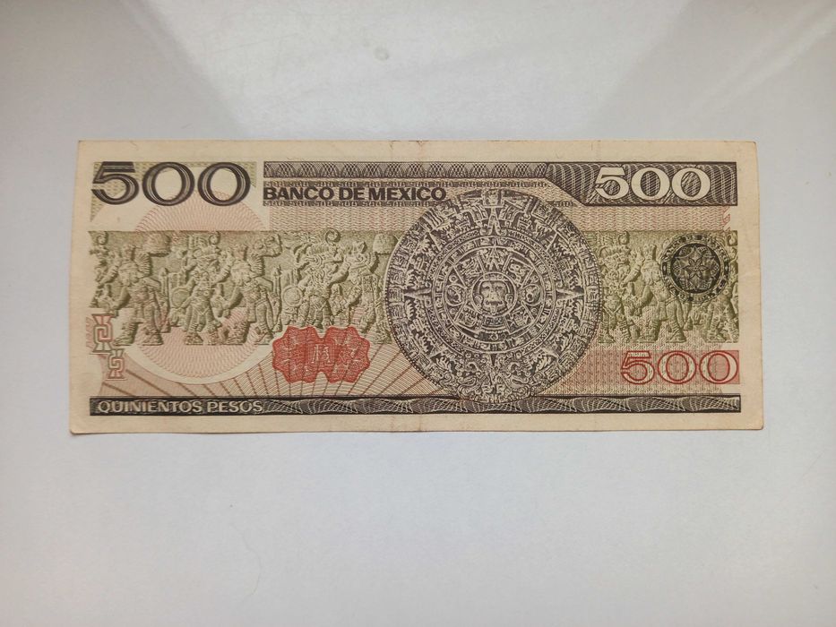 Banknot banknoty 3 Pesos Kuba 500 Pesos Mexico 2 szt.