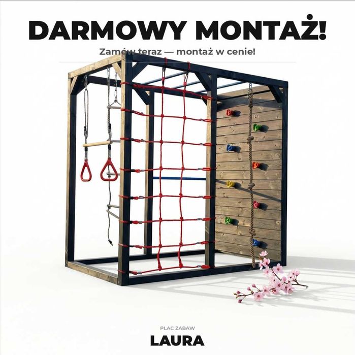 Plac zabaw - Laura - Drewniany - Małpi gaj - Wspinaczka