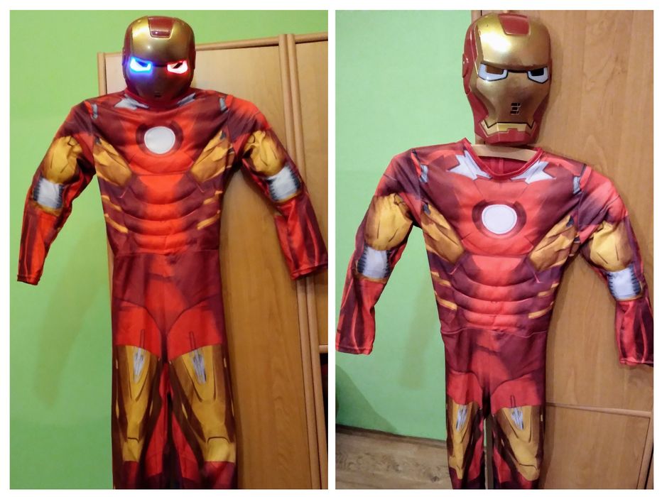 Strój przebranie IRON MAN ze świecącą maską