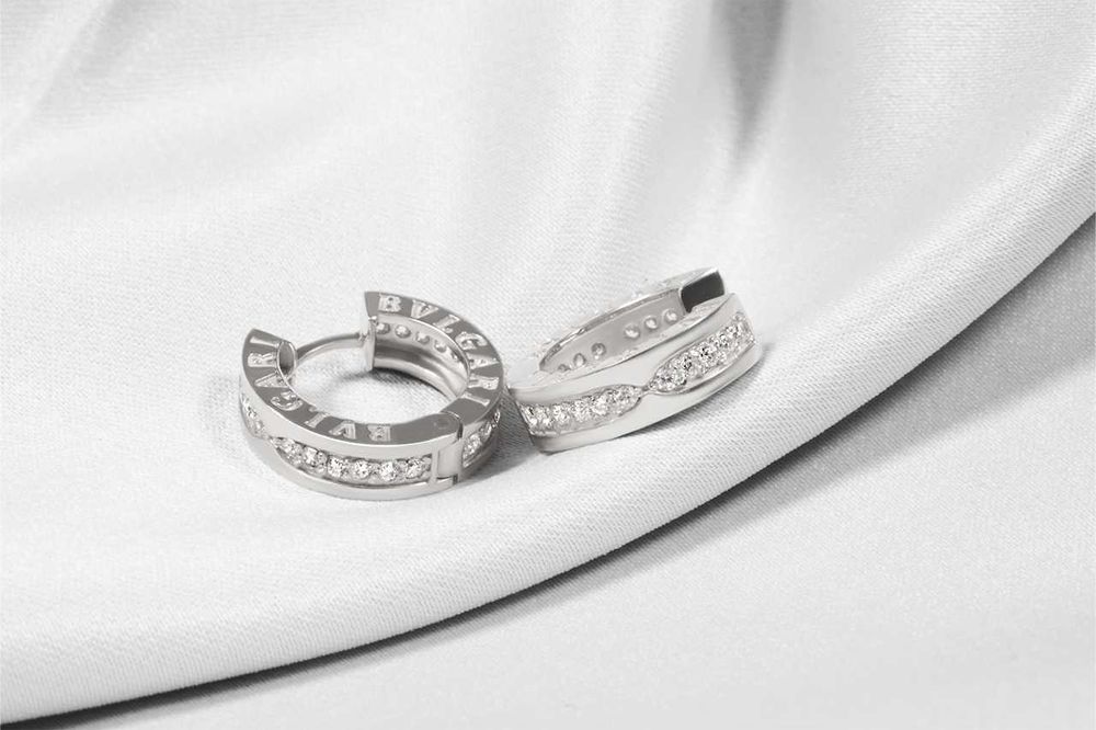 Серьги из белого золота с муассанитами