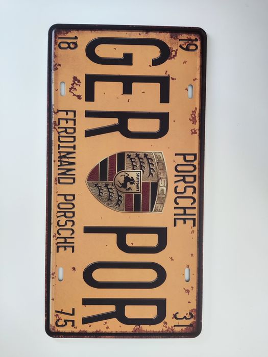 Placa metal Porsche - Estilo Vintage
