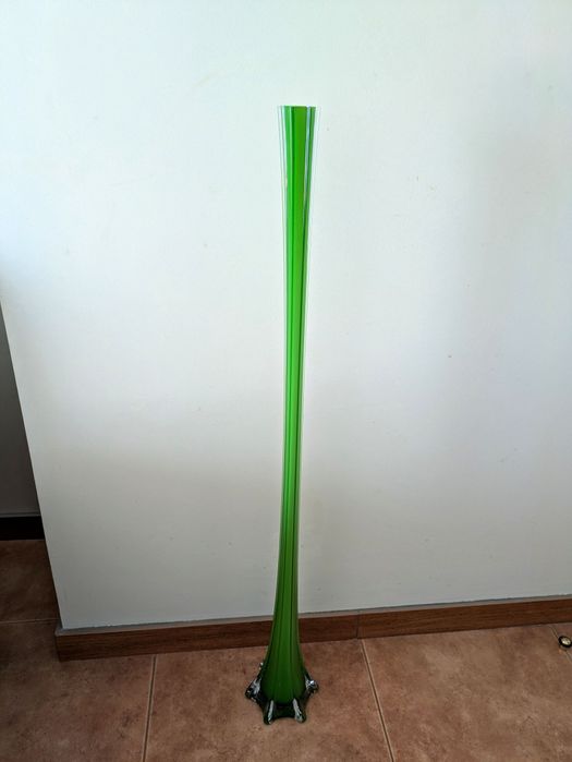 Solitário em vidro verde - peça decorativa