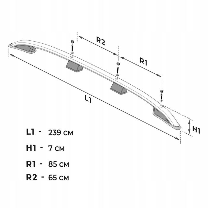 Relingi dachowe bagażnik do VW VOLKSWAGEN MULTIVAN T7 2021- LONG DŁUGI