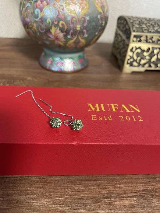 Сережки з діамантами - муасанітами, неймовірної краси, з паспортом!