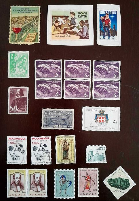 Lote Selos Antigos de Portugal, Ex-Colónias e estrangeiros + Expo 98