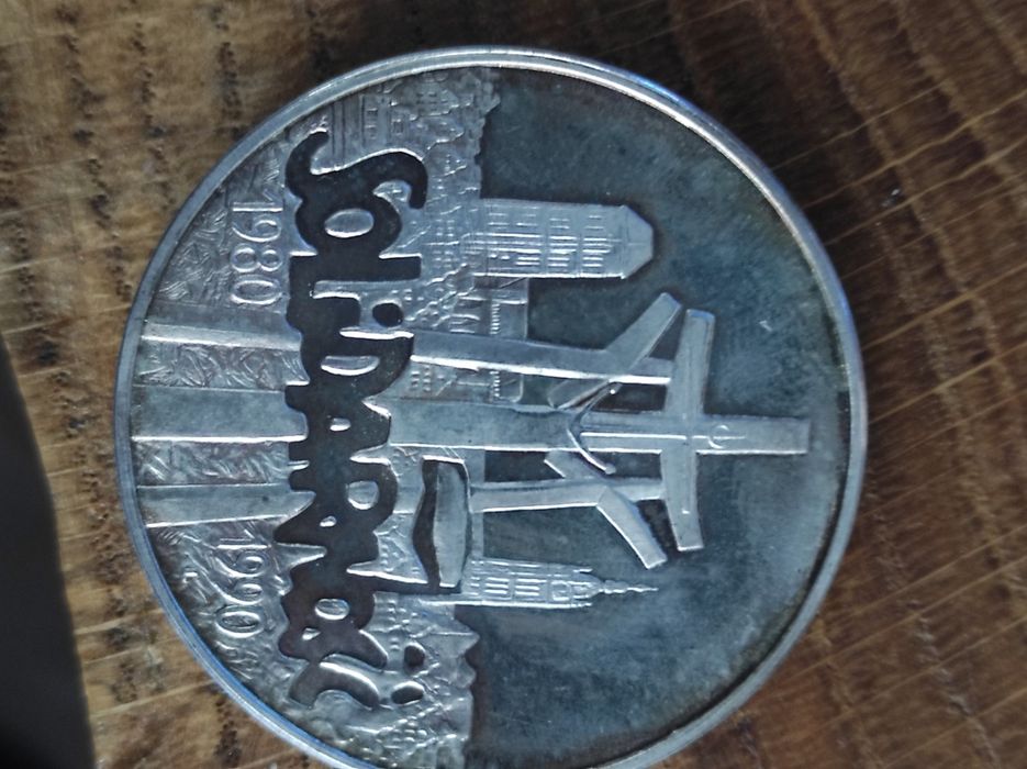 Moneta srebrna Solidarność 100000. 1990. Stan!