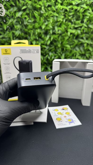 Оригінальний павербанк Базеус Baseus bipow 2 Pro з вбудованим кабелем