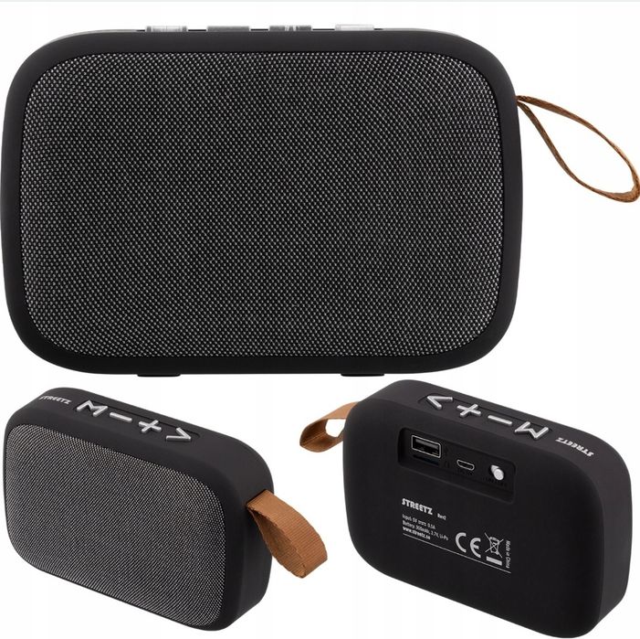 Przenośny głośnik Bluetooth, USB, czarny nowy
