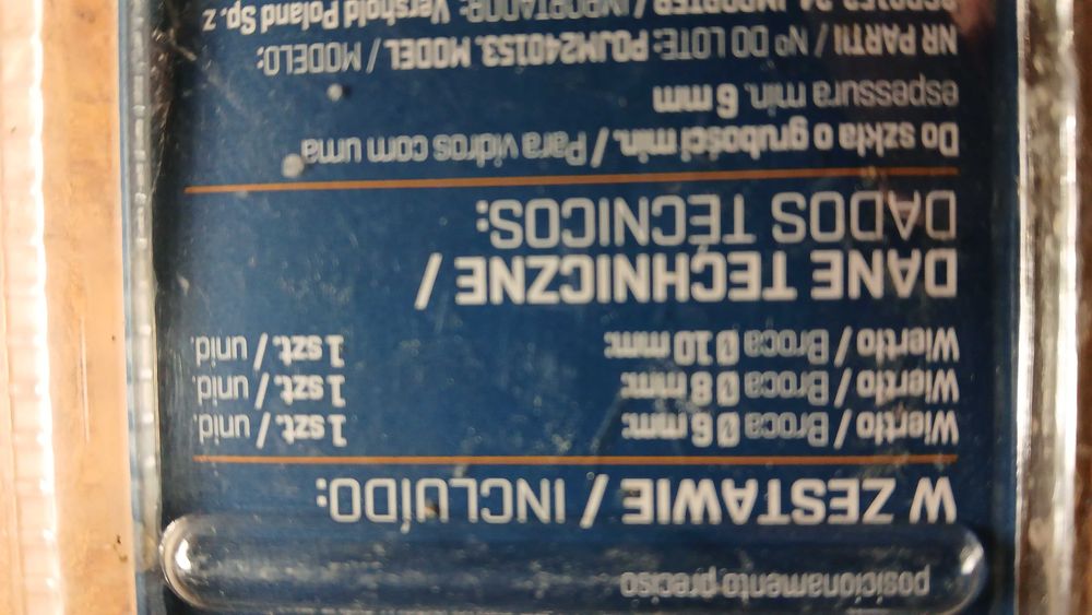 Zestaw wierteł do szkła