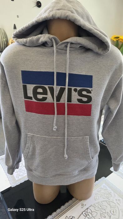 Szara Bluza z Kapturem LEVI'S | Rozmiar S | Stan BDB | Klasyczne Logo Retro