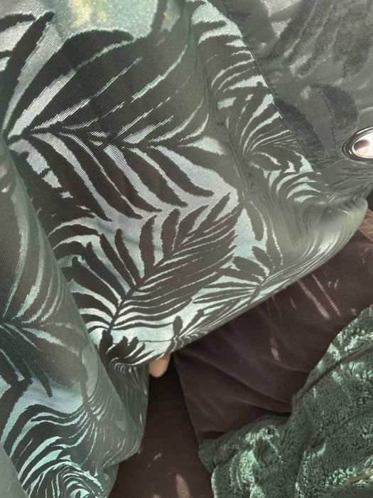 2x zasłony liście wzór roślinny Designerskie 133x 260 Przelotki UNIKAT