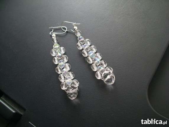 Kolczyki kryształowe ślubne,srebro