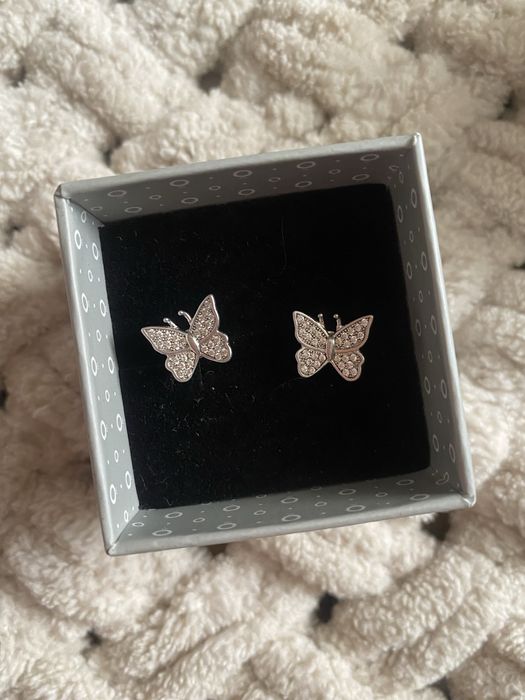 Срібні сережки метелики